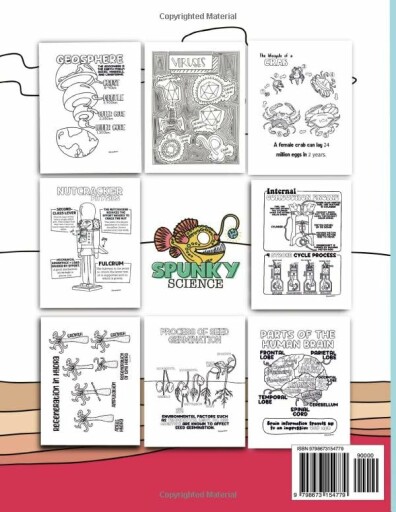 Science Doodles Coloring Book featuring various science concepts and illustrations.
