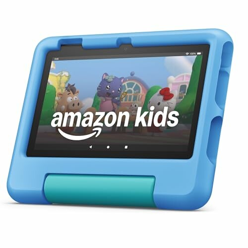 Amazon Kids tablet with protective blue case