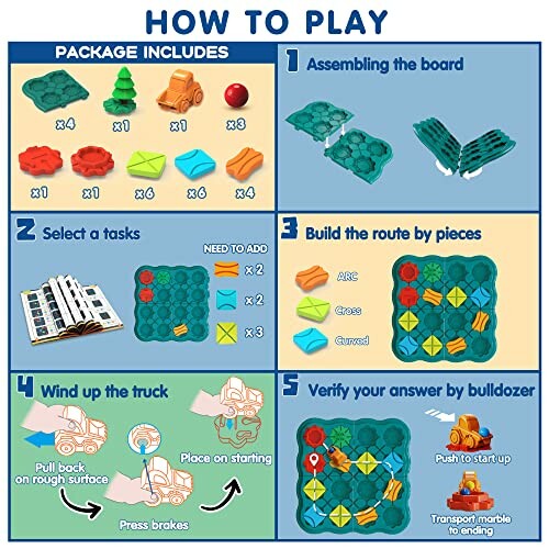 Board game instructions showing setup and gameplay steps.