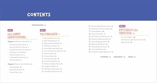 Table of contents from a book on architecture and design.