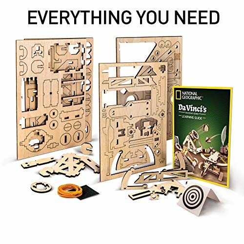 Wooden model kit with Da Vinci learning guide.