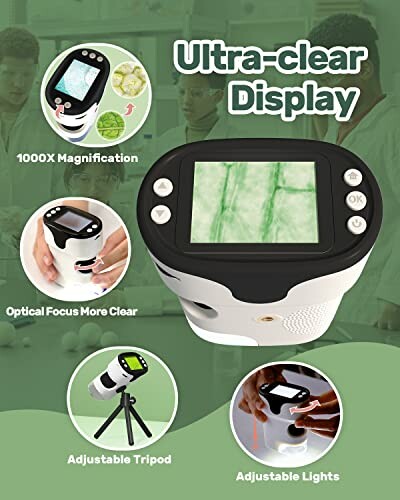 Digital microscope with ultra-clear display and various features.