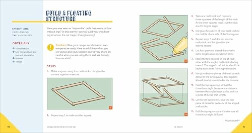 Instructions for building a floating structure using sticks and glue.