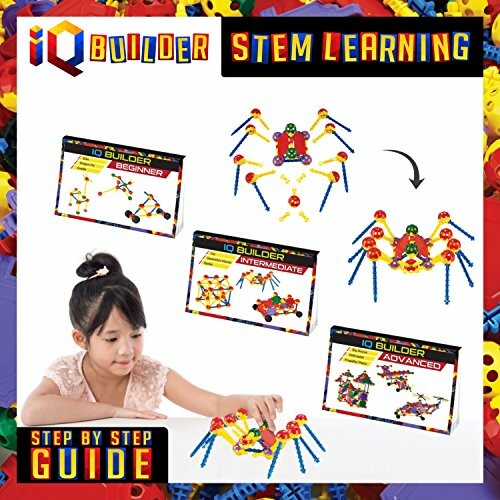 Child playing with IQ Builder STEM learning toy set.