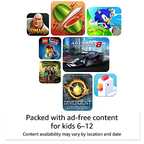 Collage of various kids' app icons including games and movies.