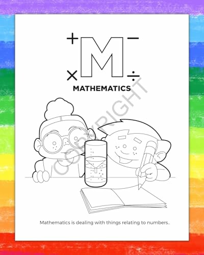 Children engaged in a mathematics activity coloring page.