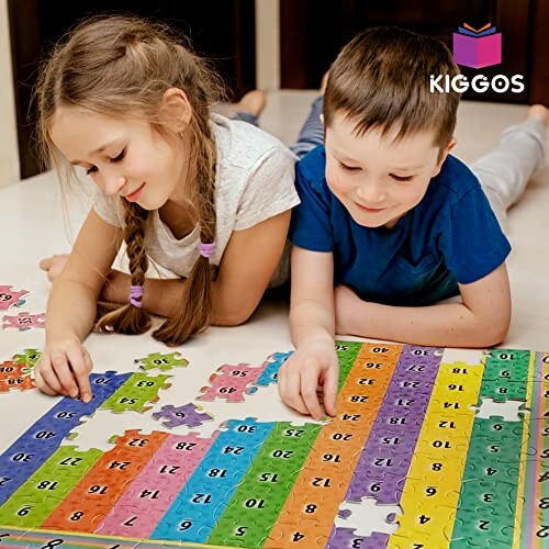 Children playing with a colorful educational puzzle mat