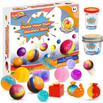 Make Your Own Bouncy Ball Kit with colorful balls and containers