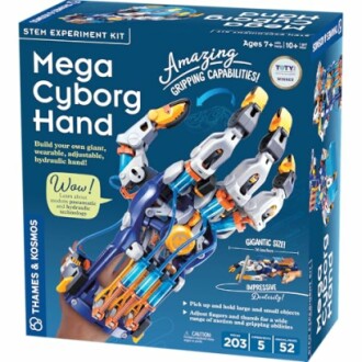 STEM experiment kit for building a hydraulic cyborg hand.